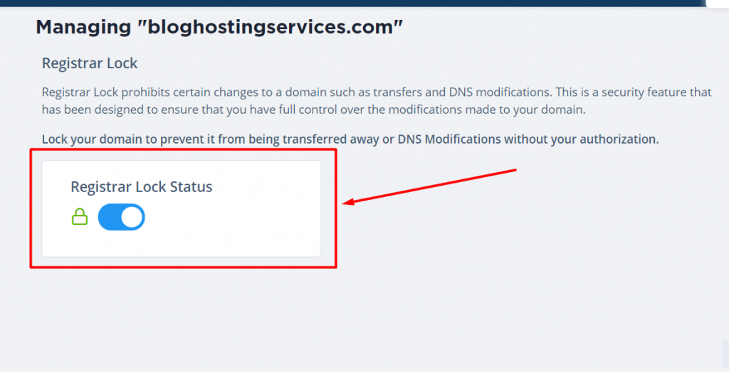 locking your registrar after changing nameservers