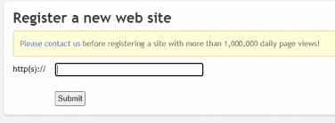 how to register site on clicky