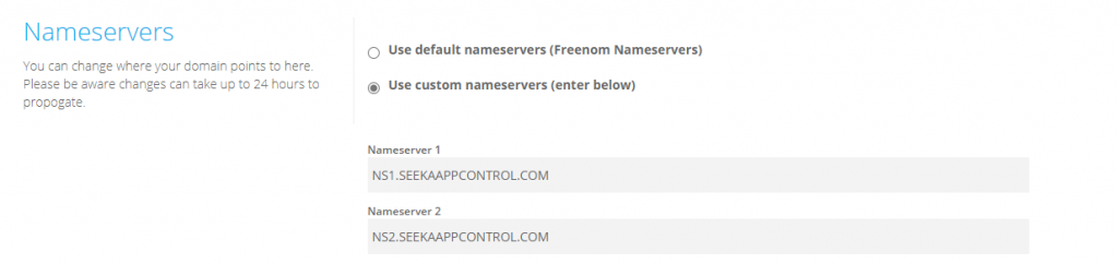 freenom nameservers