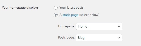 create a home page on WordPress