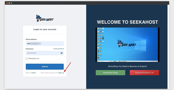 signup-and-login-to-seekahost.app-portal