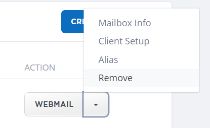created email mailbox removal