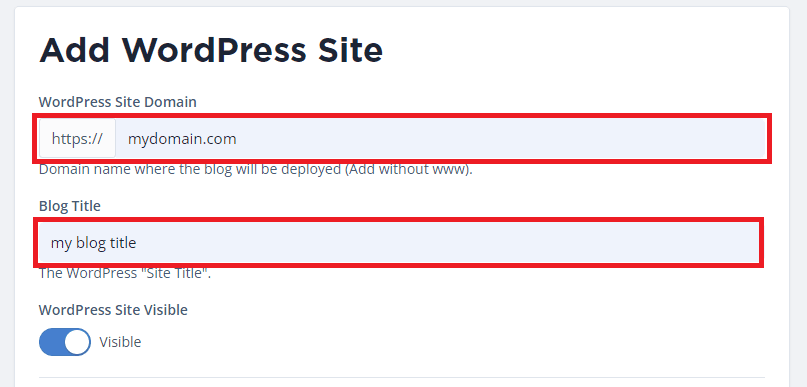 add wordpress site hosting