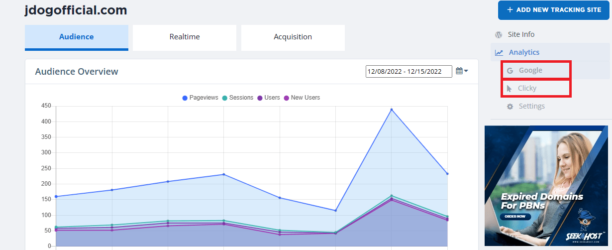 google and clicky analytics for wordpress