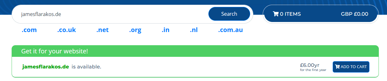how to register .de domain