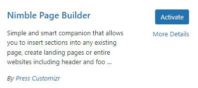 nimble page builder for wordpress