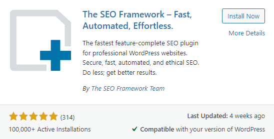 the seo framework team seo plugin for blog