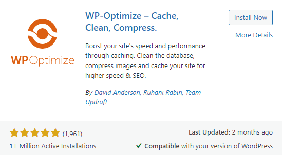 wp optimize cache seo plugin blog