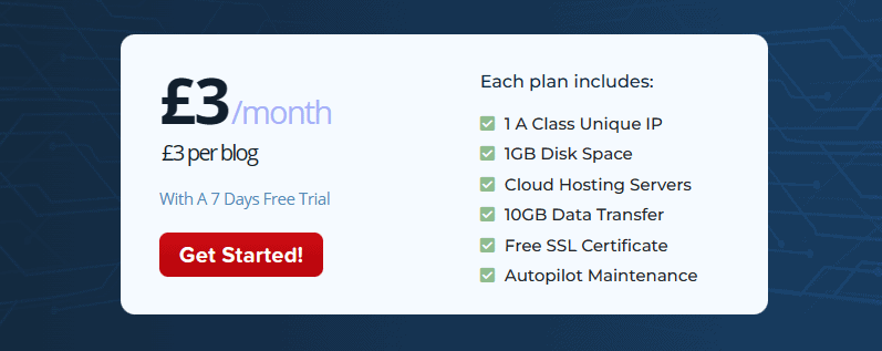 upgrade blog hosting package