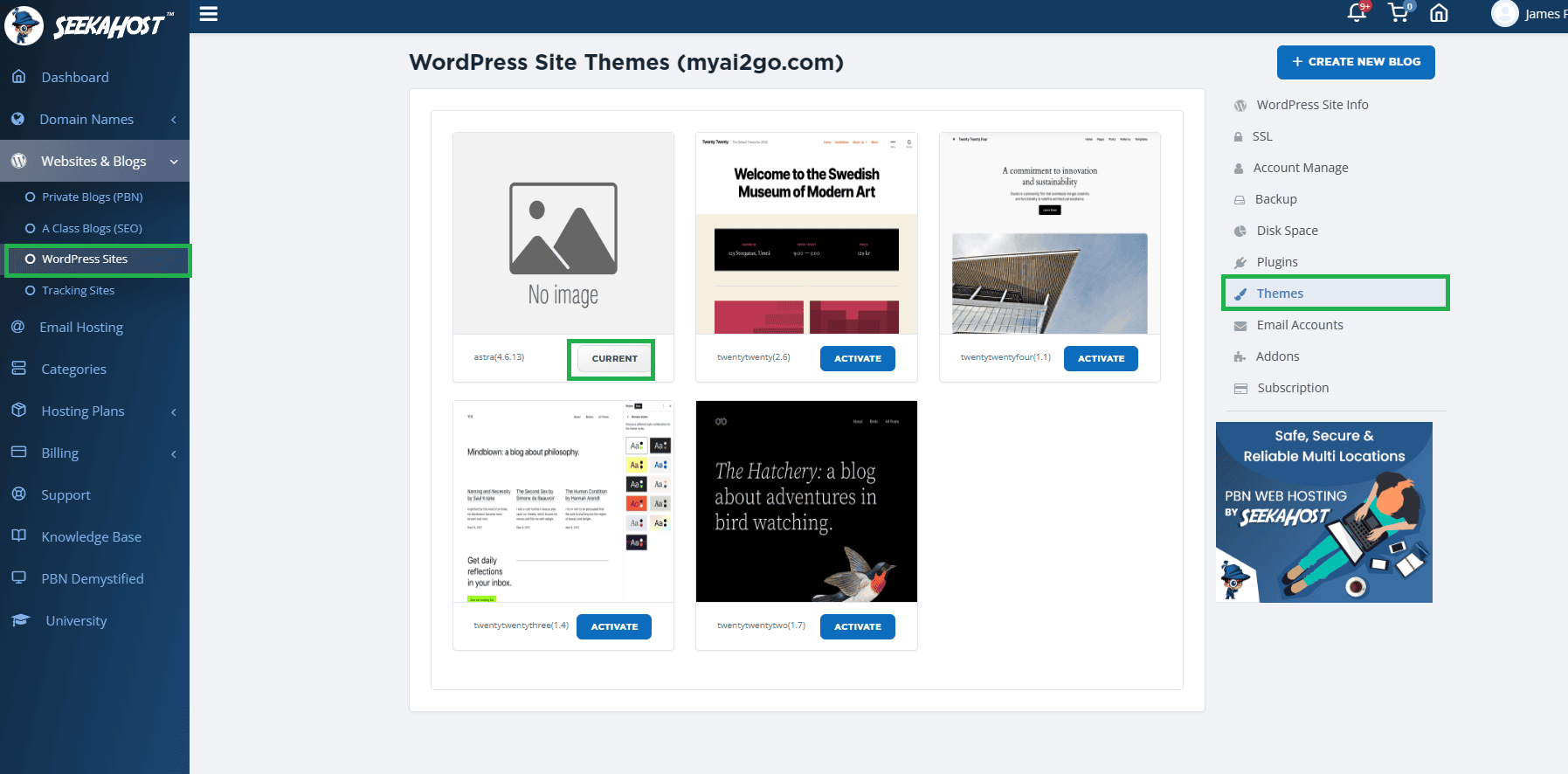 managing themes on wordpress